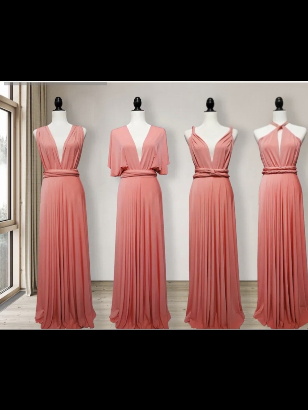 37 Way Dress | Dusty Pink Champagne Infinity Multi-Way Tie Dress with Bandeau